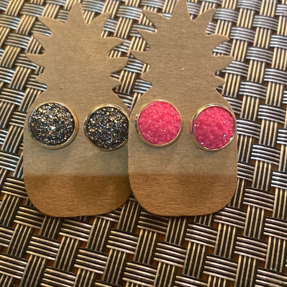 New Earrings- Set of pink and silver